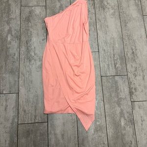 Peach one shoulder dress